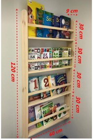 Resim narım Ahşap Montessori Kitaplık Çocuk Odası Eğitici Kitaplık Bebek Odası Montessori Ahşap Duvar Rafı 