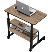 Resim Yükseklik Ayarlı Ve Çift Raflı Laptop Sehpası Ve Çalışma Masası 1 Ceviz 