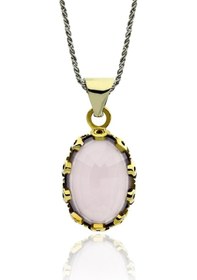 Resim Pembe Kuvars Taşlı Otantik Gümüş Kadın Set 