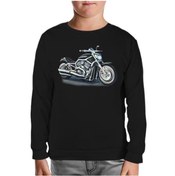 Resim Motosiklet Siyah Çocuk Sweatshirt 