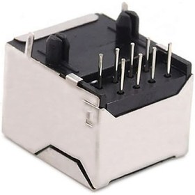 Resim Alkatronik-8P8C Metal Rj45 Soket Ethernet Bağlantı Soketi 8 Pin Pcb Montaj 
