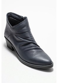 Resim Luvishoes Luvi Shoes Rule Lacivert Hakiki Deri Kadın Kalın Topuklu Bot Lacivert 