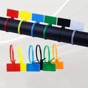 Resim 250 adet Etiketli Naylon Kablo Bağlantı Elemanları, Ağ Kablo Bağlantıları için Renkli Plastik Bant, Kendinden Kilitli Mekanizmalar Özellikli. 
