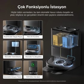 Resim Roborock 10.000 Pa Emiş Güçlü Halı Tanıma Mop Kaldırma ve Sıcak Su ile Mop Yıkama Kurutmalı Robot Süpürge Qrevo L 