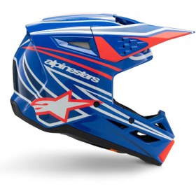 Resim Alpinestars SM3 Youth Wurx Off-Road Çocuk Genç Motosiklet Kaskı Mavi Beyaz Kırmızı 