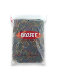 Resim Ekoset 500 Adet Renkli Para Lastiği Karışık 4 Renk 70 MM 