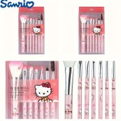 Resim Sanrio Hello Kitty Resmi 7 Parça Makyaj Fırçası Seti, Allık ve Kaşlar için Sevimli Pembe Fırçalar – Saklama Kutusuyla Birlikte, Hediye İçin Mükemmel, Kawaii Tasarım, Açık Bej Renk, Dayanıklı Makyaj Araçları, Tam Fırça Seti, Sanrio Hayranları İçin, Ona Özel Hediye 