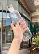 Resim Porsima 2407 Borosilikat Cam Su Şişesi - Su Içme Saatli Matara Suluk - Baş Ucu Sürahisi-şeffaf 