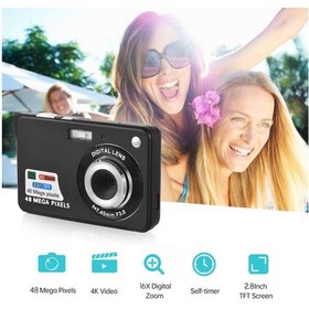 Resim Leezsing Dijital Kamera Video Kamera Video Kamera 48mp 2.8 İnç Tft Ekran Otomatik Odaklama 16x Dijital Zoom T Siyah 