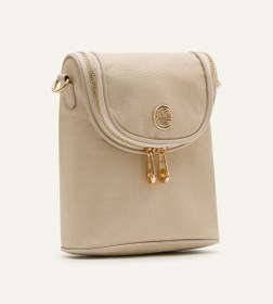 Resim Lara Bej Kumaş Bebek Çantası 