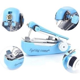 Resim Spring Come Mini Kolay Seyehat Ve Ev Tipi El Dikiş Dikme Makinası Çok Renkli 
