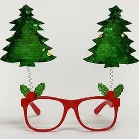 Resim Unisex Yılbaşı Süsü Yılbaşı Gözlüğü Yılbaşı Temalı Hediyeler Yeşil Çam Ağaçlı Yılbaşı Süsü 