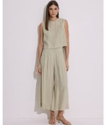 Resim Modal Pileli Geniş Pantolon Çağla Çağla 