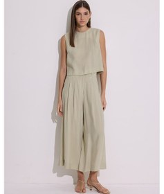 Resim Modal Pileli Geniş Pantolon Çağla Çağla 