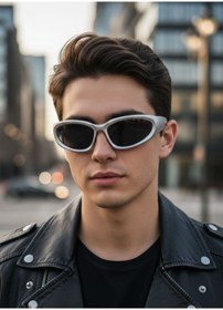 Resim EMC Trend Aksesuar Gri Çerçeve Siyah Cam Bisiklet Güneş Gözlüğü Unisex 