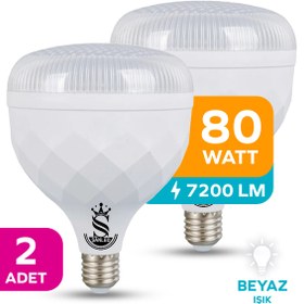 Resim ŞANLED 80W KRİSTAL Tasarruflu E27 Beyaz Işık Torch Led Ampul-1-2-4-6-8-10 Adettir 