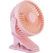 Resim 3 Kademe Şarjlı Mandallı 360 Taşınabilir Fan Vantilatör Jh-006 Pembe 