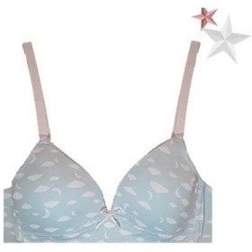 Resim Mavi Bulut Baskılı Desteksiz Kaplı Fırst Bra 001 