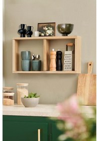 Resim Ahşap Duvar Rafı Mutfak Rafı Banyo Rafı Salon Rafı Kitaplık 2li 