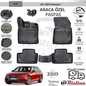 Resim Audi A4 B9 / 2015 Sonrası / Siyah / Rizline Paspas 