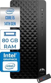 Resim Hp Prodesk 2 Tower G1I Intel I5 14400 4,7 Ghz 80GB Ddr5 256GB SSD Intel® UHD Graphics 730 WIN11PRO Mini Tower Masaüstü Bilgisayar B70VQATP26+ZETTAUSBBELLEK 