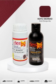Resim Derby Special Koyu Bordo Deri Boyası Ve Cilası 100 ml - 2'li Set / Mont Eşya Çanta Deri Boyası 