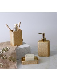 Resim Linen Sıvı Sabunluk Altın 
