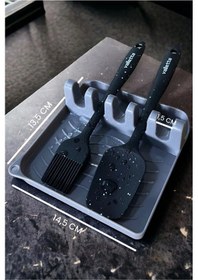 Resim Valletta Gili Kapak Tutucu Ve Kaşıklık Gri 