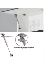 Resim Std Frenli Gazlı Piston Dolap Kapak Amortisörü 100N-27cm 