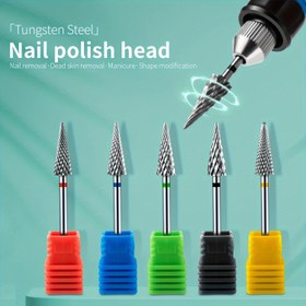 Resim Manikür Tungsten Çelik Taşlama Başlığı Küçük Şemsiye Tırnak Çıkarma Ölü Deri Taşlama Tabanı Tırnak Taşlama Adım C Eğrisi Yarım Çubuk Taşlama Başlığı Tırnak Çıkarma Aracı 