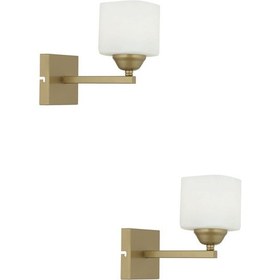 Resim Minel Eskitme Boyalı 2'li Aplik Seti Yatak Odası-Yatak başı,Cafe, Beyaz 