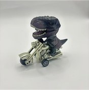 Resim Fochsia 1 Adet Kahverengi T-rex Dinozor Motosiklet Oyuncak, Gerçekçi Ataletli Dinazor Motosiklet Kahverengi Bir T-rex 
