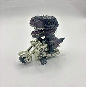 Resim Fochsia 1 Adet Kahverengi T-rex Dinozor Motosiklet Oyuncak, Gerçekçi Ataletli Dinazor Motosiklet Kahverengi Bir T-rex 