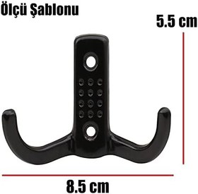 Resim Badem10 Noktalı Vestiyer Duvar Askısı Dolap Elbise Askılığı Siyah Metal Askı (100 ADET) 