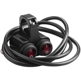 Resim Hightower 22mm Kırmızı Evrensel Alüminyum Alaşım Çift Düğmeli İki Pozisyonlu Motor Anahtarı Kolay Montaj 