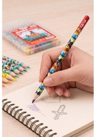 Resim 12 Li Jumbo Kuru Boya Kalemi Plastik Kutu 1 Paket Fatih Mini Craft Figürlü 12 Renk Kalın Kuruboya Tam Boy Renkli Kalem Çok Renkli 