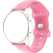 Resim Gaojunshop01 Parlak Pembe 20mm Silikon Saat Kayışı Coros Garmin Amazfit Samsung 