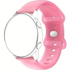 Resim Gaojunshop01 Parlak Pembe 20mm Silikon Saat Kayışı Coros Garmin Amazfit Samsung 