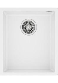 Resim Teka Square 34.40 Tg Tek Hazneli Tezgahaltı Tegranite Eviye - Arctic White - 115230034 