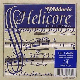 Resim D'Addario H511 Helicore Tek Çello La (A) Teli (4/4) | Krom Sarım ile Parlak ve Odaklanmış Tını İnce Çaplı Rahat Çalım ve Hızlı Akort İstikrarı 