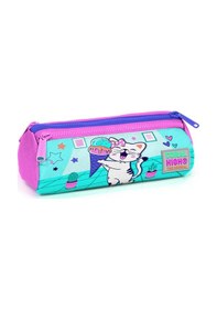 Resim Coral High Kids Turkuaz Pembe Dondurmalı Kedi Desenli Üç Bölmeli Kalem Çantası 22051 