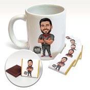 Resim Hakem Karikatürlü Kupa ve Çikolata 