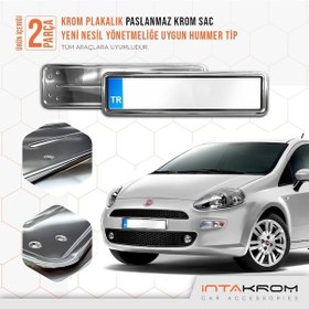 Resim intakrom Fiat Punto Krom Plakalık - Hummer Tip 2 Adet 