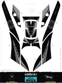 Resim Yamaha Nmax 125-155 Tank Pad Full Set 11 Parça Siyah-gri 2021-2023 