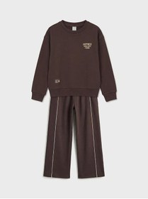 Resim LC Waikiki Mürdüm Bisiklet Yaka Kız Çocuk Kalın Sweatshirt Ve Eşofman Altı (S6) 