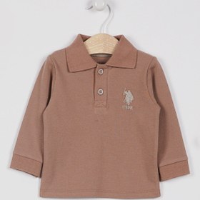 Resim U.S. Polo Assn. U.s. Polo Assn Lisanslı Classic Açık Kahve Erkek Bebek Uzun Kol Yakalı Sweatshirt 