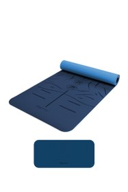 Resim Gymo Sembol Hizalamalı 6mm TPE Yoga Matı Pilates Minderi Diz Dirsek Koruyucu Matlı Set Mavi 