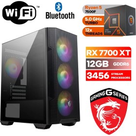 Resim MSI Şafak - Ddr5 – Rx 7700XT 12 GB – Ryzen 5 7500F – 32 GB – 64GB Ddr5 Ram – 1tb M.2 SSD –Windows 11 Pro Masaüstü Bilgisayar 