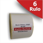 Resim Kalite Barkod 58x40 Termal Etiket | 6 Rulo Barkod Etiketi 