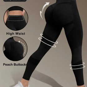 Resim Kadınlar için Yüksek Bel Yoga Pantolonları - Dikişsiz Kalça Kaldırma Tasarımlı, Hızlı Kuruyan 4 Yönlü Esneklikli Antrenman Taytları, Koşu ve Spor İçin Tatlı Nem Çekme & Karın Kontrolü, Tüm Sezonlarda Makinede Yıkanabilir 